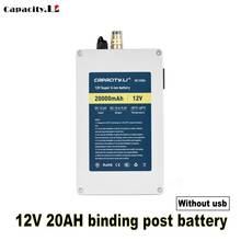 Capacidade. li 12v 20ah bateria de lítio recarregável portátil celular carregamento tesouro com bms e 2usb inversor 2024 - compre barato
