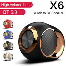 Портативный X6 беспроводной Bluetooth, колонка Bluetooth 5,0 сабвуфер TWS двойной звуковой блок громкой связи звонки динамик поддержка USB FM AUX TF 2024 - купить недорого