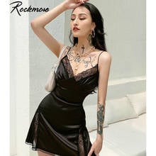 Rockmore-minivestido Sexy de encaje para mujer, vestido negro de verano con tirantes finos, espalda descubierta 2024 - compra barato