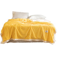 Fleece blankets and throws Adult Thick Warm winter Blankets Super Soft Blankets yellow velvet Blankets On Bed Christmas gifts 2024 - buy cheap