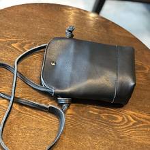 Handmade Women Retro Soft Genuine Leather Mobile Phone Packing Bucket Bag Pouch Vintage Casual Sling Shoulder Crossbody Bags 2024 - buy cheap