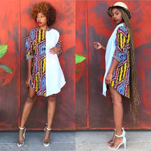 Vestidos de camisa africano do vintage das mulheres de manga curta dashiki plus size blusa retalhos noite vestido de festa vestidos das senhoras roupas 2024 - compre barato