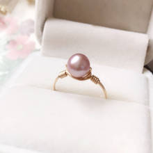 8MM Natural Purple Pearl Rings Gold Knuckle Ring Handmade Jewelry  Mujer Boho Bague Femme Minimalism Boho Ring for Women 2024 - buy cheap