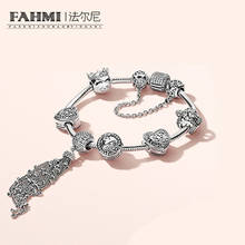 2020 100% 925 Sterling Silver New 1:1 Genuine Princess Natural Magic Bracelet Set Elegant Charm Lovers Jewelry 2024 - buy cheap