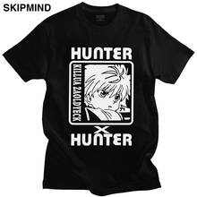 Модная мужская футболка с круглым вырезом и коротким рукавом Hunter X Hunter, футболка с принтом аниме Killua Zoldyck, 100% хлопок, футболка с рисунком манги, подарок 2024 - купить недорого