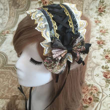 Sweet lolita headwear hairpin headwear kawaii girl KC gothic lolita headband loli lolita lace cute printing collection cosplay 2024 - buy cheap