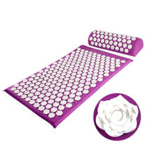 Tapete de massagem em formato de rosa, almofada de acupressão 67*42cm, tapete com travesseiro, aliviar a dor, tapete shakti, acupuntura, massageador corporal 2024 - compre barato