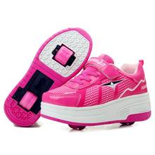 Детские кроссовки с двумя колесами; детская обувь для маленьких роликовых коньков; обувь для мальчиков и девочек; повседневная обувь для взрослых; кроссовки для мальчиков 2024 - купить недорого