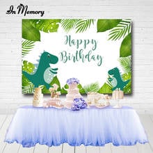 InMemory Photography Background Green Leaves Boys Dinosaur Party Backdrop For Photo Studio Custom Photocall 2024 - buy cheap