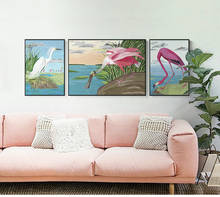 Print Canvas Paintings Nordic Scandinavian Office Wall Art Poster Picture for Living Room Tropical plants and Pink flamingos 2024 - buy cheap