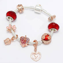 Crown Angel Elf Pendant New Two-color Pandora Charm Lady Bracelet DIY Maple Leaf Crystal Jewelry February 14 Valentine's Day Gif 2024 - buy cheap