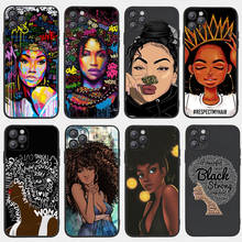 Punqzy capa mágica melanina africana preta, capa artística para iphone 12 pro max 11pro max 6 8 7 plus xr xs max se 2020, capa de tpu macio 2024 - compre barato