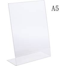 L Shape A5 Acrylic Menu List Price Card Display Stand Advertising Poster Photo Sign Holder Thickness 3mm 2024 - buy cheap