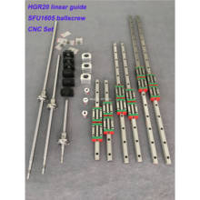 cnc set HGR20 Square Linear guide sets 12pcs HGH20CA +SFU605/1610 1605 ball screw+BK BF12 housing Coupling for Spindle motor kit 2024 - buy cheap