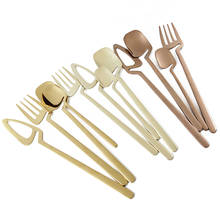 4Pcs Champagne Dinnerware Cutlery Set Knife Fork Spoon Dinner Set Gold Tableware Silverware Set Stainless Steel Flatware Kitchen 2024 - buy cheap