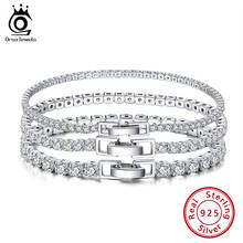 ORSA JEWELS 925 Sterling Silver Tennis Bracelet for Women Luxury Cubic Zircon Bracelet Bridal Wedding Fine Jewelry Gift SB92 2024 - buy cheap