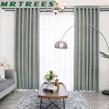 Cortina blackout grossa para sala de estar, quarto, cor sólida, cortinas para janela de linho falso, cortinas personalizadas 2024 - compre barato