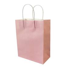 10PCS soft pink paper bag with handle 27*21*11cm DIY Multifunction wedding birthday party gift bag Fashionable paper bags 2024 - buy cheap