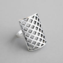 Anéis geométricos de prata esterlina 925 vintage para mulheres meninas casamento anel de dedo joias de moda jz569 2024 - compre barato