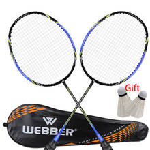 Conjunto de raquetes de badminton profissional, 2 peças, ultra leve, liga de titânio, joga inteira 2024 - compre barato
