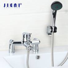 Jieni latão cromado conjunto de chuveiro deck montado banheira chuveiro torneira do banheiro torneira do chuveiro quente e fria torneiras misturadoras 2024 - compre barato