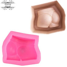 Sunga de silicone para natação, molde macio em formato de quadril para doces, bolo, resina, forma de doce, chocolate, sabão, ferramentas de decoração de bolo 2024 - compre barato