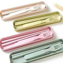 Straw Kids Spoons Chopsticks Forks Set Storage Case Baby Feeding Tableware Kids Toddler Dishes Dinnerware 2024 - buy cheap