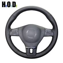 Black Artificial Leather Car Steering Wheel Cover Wrap for Volkswagen VW Gol Tiguan Passat B7 Passat CC Touran Jetta Mk6 2024 - buy cheap