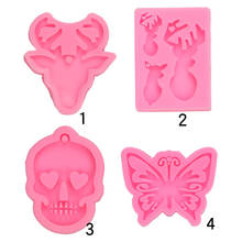 Elk butterfly skull shape silicone mold made of epoxy resin can be used for pendants, key rings, pendants, jewelry accessories 2024 - buy cheap