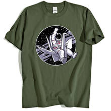 Beyond-Camiseta con estampado de astronauta plegable para hombre, ropa holgada de cuello redondo, transpirable, sencilla, de verano 2024 - compra barato