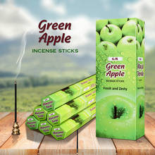 Натуральный зеленый яблоко индийский благовоний 120 шт палочки оригинальная ручная работа Йога домашняя палочка для ароматерапии ароматы Будды 2024 - купить недорого