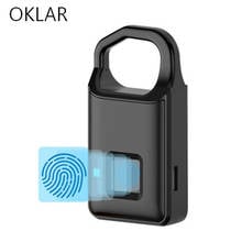 OKLAR Fingerprint PadLock Smart Lock Home Luggage Dormitory Locker Warehouse Door Waterproof Electronic Padlock Portable Padlock 2024 - buy cheap