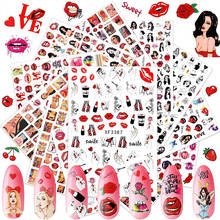 3d moda unha arte adesivo manicure projetos sexy lábios menina auto adesivo adesivos de unhas em unhas decoração decalques bonito 2024 - compre barato