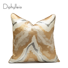 Diphylleia-funda de cojín para sofá de sala de estar, funda de almohada minimalista moderna, color champán dorado, ligera, de lujo, para dormitorio, 50x50cm, envío directo 2024 - compra barato