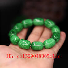 Natural Green Jade Beads Bangle Bracelet Charm Jadeite Jewellery Fashion Accessories Hand-Carved Amulet Gifts for Women Men 2024 - buy cheap