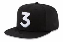 2021 Popular chance the rapper 3 Hat Cap Black Letter Embroidery Baseball Cap Hip Hop Streetwear Strapback Snapback Sun Hat Bone 2024 - buy cheap