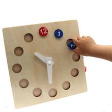 Materiales Montessori de madera rompecabezas de aprendizaje reloj tiempo diciendo actividad enseñanza jardín de infantes SIDA juguete educativo para los niños 2024 - compra barato