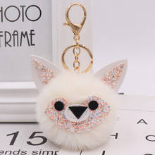 New Hot cute animals Fake Rabbit Fur Ball Key Chain Pompom Key Chain Pom Pom Key Rings  Girl Women Bag  Jewelry 2024 - buy cheap
