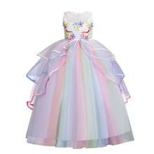 От 5 до 14 лет Платья с единорогом для девочек; Нарядный костюм Эльзы; Платье принцессы; Детская одежда для дня рождения; Одежда для маленьких девочек; Vestidos Infantil 2024 - купить недорого