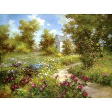 Beautiful oil painting Landscapes The Enchanted Garden Hand painted canvas artwork for dinning room 2024 - buy cheap