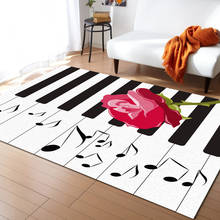 Piano Rose Music Love Carpets for Living Room Children's Room Carpet Bedroom Bedside Blanket Kitchen Doormat 2024 - buy cheap