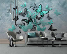 Beibehang-papel tapiz personalizado pintado a mano, mariposa 3D nostálgica, Fondo de dormitorio, pintura de pared, decoración del hogar, papel tapiz 3d 2024 - compra barato