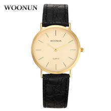Ultra Thin Mens Watches Fashion Simple Men Watches WOONUN Luxury Brand Watch Genuine Leather Quartz Watches relogio masculino 2024 - buy cheap