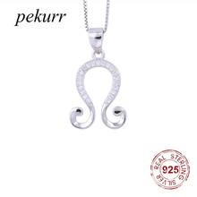 Pekurr 925 Sterling Silver Constellation Leo Zircon Necklaces For Women Horoscope Pendants Zodiac Sign Fashion Jewelry 2024 - buy cheap