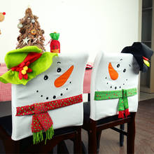 Christmas Chair Cover decorations for home Chair Back Cover snowman Hat Home Chair Covers Backrest Decor chair covers spandex 2024 - buy cheap