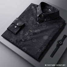2021 new trend printing shirt men's spring and autumn all-match slim fit non-iron anti-wrinkle men's casual long-sleeved shirt 2024 - buy cheap