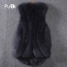 PUDI T18008 Women's Winter Warm Real Fox Fur Short Jacket Vest Girl Coat Lady Jacket Overcoat 2024 - buy cheap