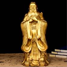 Copper Statue Kaiguang fengshui, brass, Confucius statue, ornament, Confucius statue, help study, help exam, gain wisdom 2024 - buy cheap