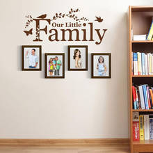 Nossa pequena família adesivo de parede vinil decalques parede foto moderno decoração de casa para sala de estar arte doce murais c068 2024 - compre barato