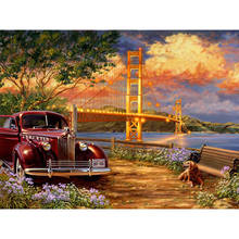 5D DIY Diamond Painting Car Bridge Dog Night Cloud 3D Full Square Diamond Embroidery Cross Stitch Mosaic Rhinestone Art Pictures 2024 - buy cheap